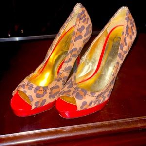 Candies Leopard Peeptoe